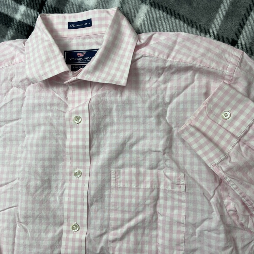 Vineyard Vines Shirt Mens Medium Long Sleeve Button Adult Whale Cooper Cotton
